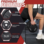 Fitvids Olympic Cast Iron 2-Inch Weight Plate for Strength Training & Weightlifting, 5LB Set of 4