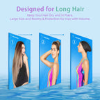 Keary 2 Pack Silicone Swim Cap For Long Hair Women Girls Waterproof Pool Swimming Cap Cover Ears To Keep Your Hair Dry, 3D Ergon
