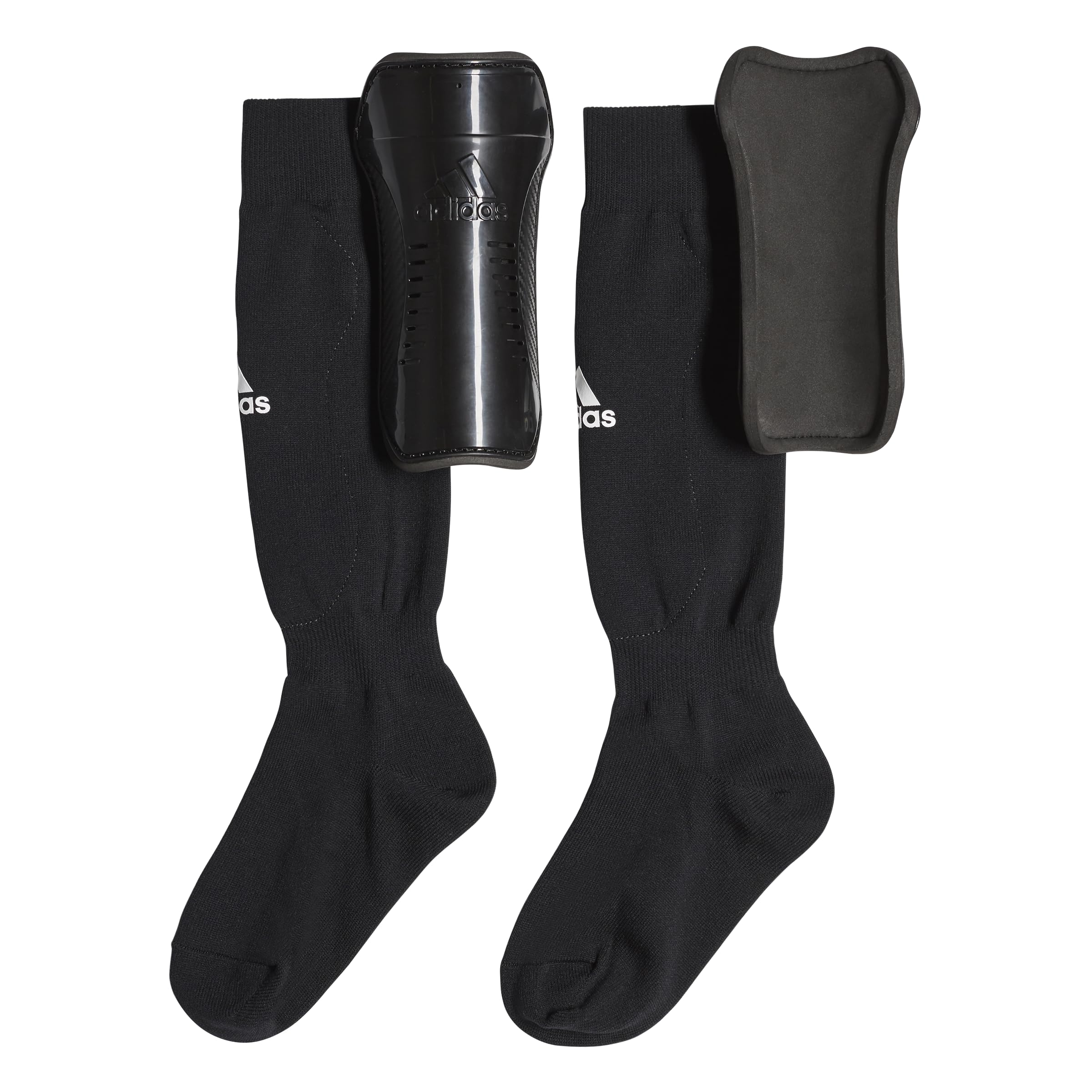 adidas Unisex-Child Performance Youth Sock Shin Guards, Black/White, Medium