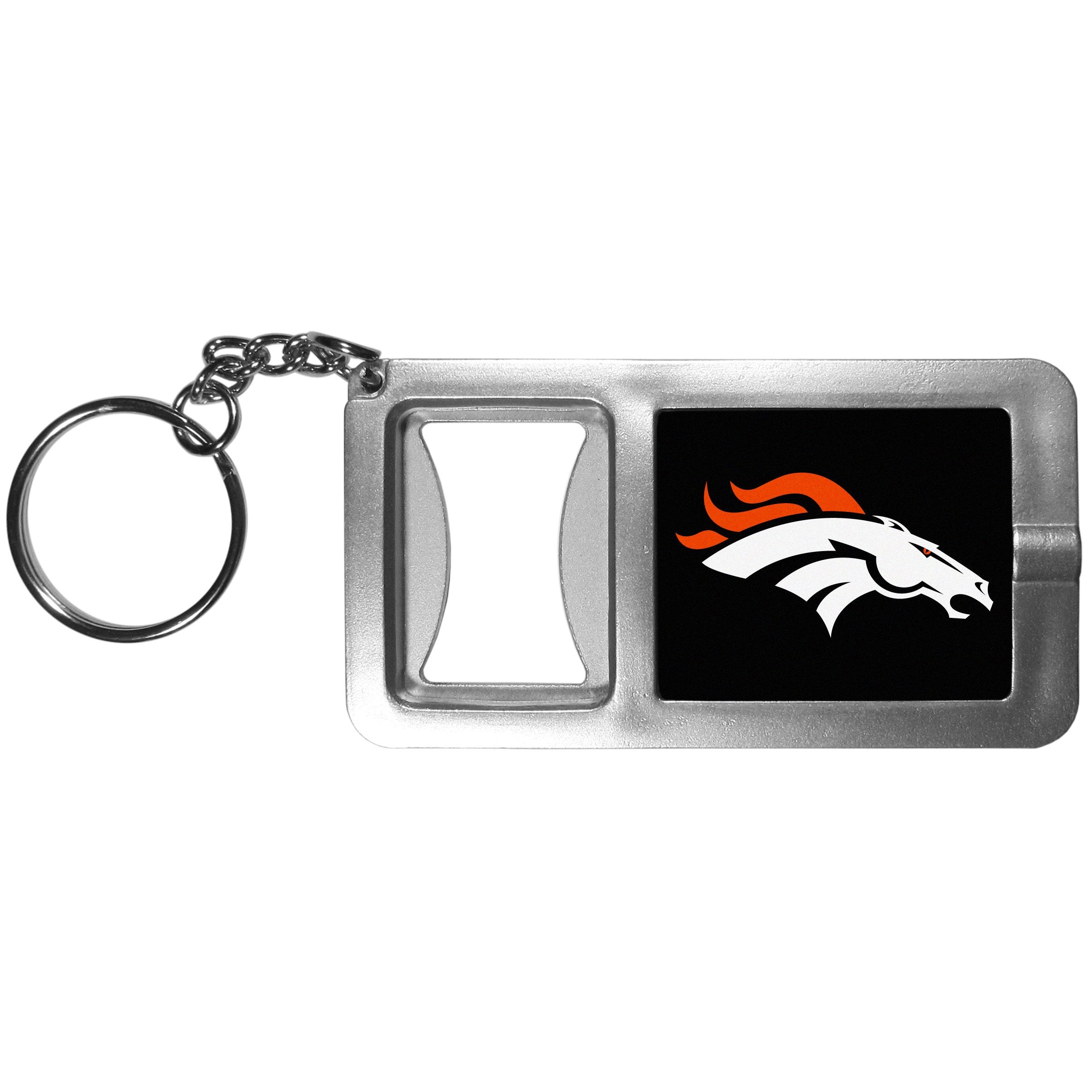 NFL Siskiyou Sports Fan Shop Denver Broncos Flashlight Key Chain with Bottle Opener One Size Black