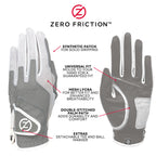 Zero Friction Women'S Golf Gloves, Left Hand, One Size, White