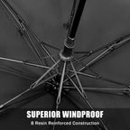 G4Free 62 Inch Portable Navy Golf Umbrella Automatic Open Large Oversize Vented Double Canopy Windproof Waterproof Sport Umbrell