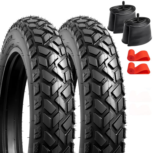 2 Pack 20'' E-Bike Fat Tires Heavy Duty 20 X 4.0 (102-406) Plus 20'' Bike Tubes 20 X 3.5/4.0 Av32Mm And 2 Nylon Rim Strips Compa