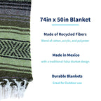 La Montana Mexican Blankets And Throws, 10 Pack, 74X50 - Made In Mexico, Lightweight Yoga Blanket For Schools, Studios, Outdoors