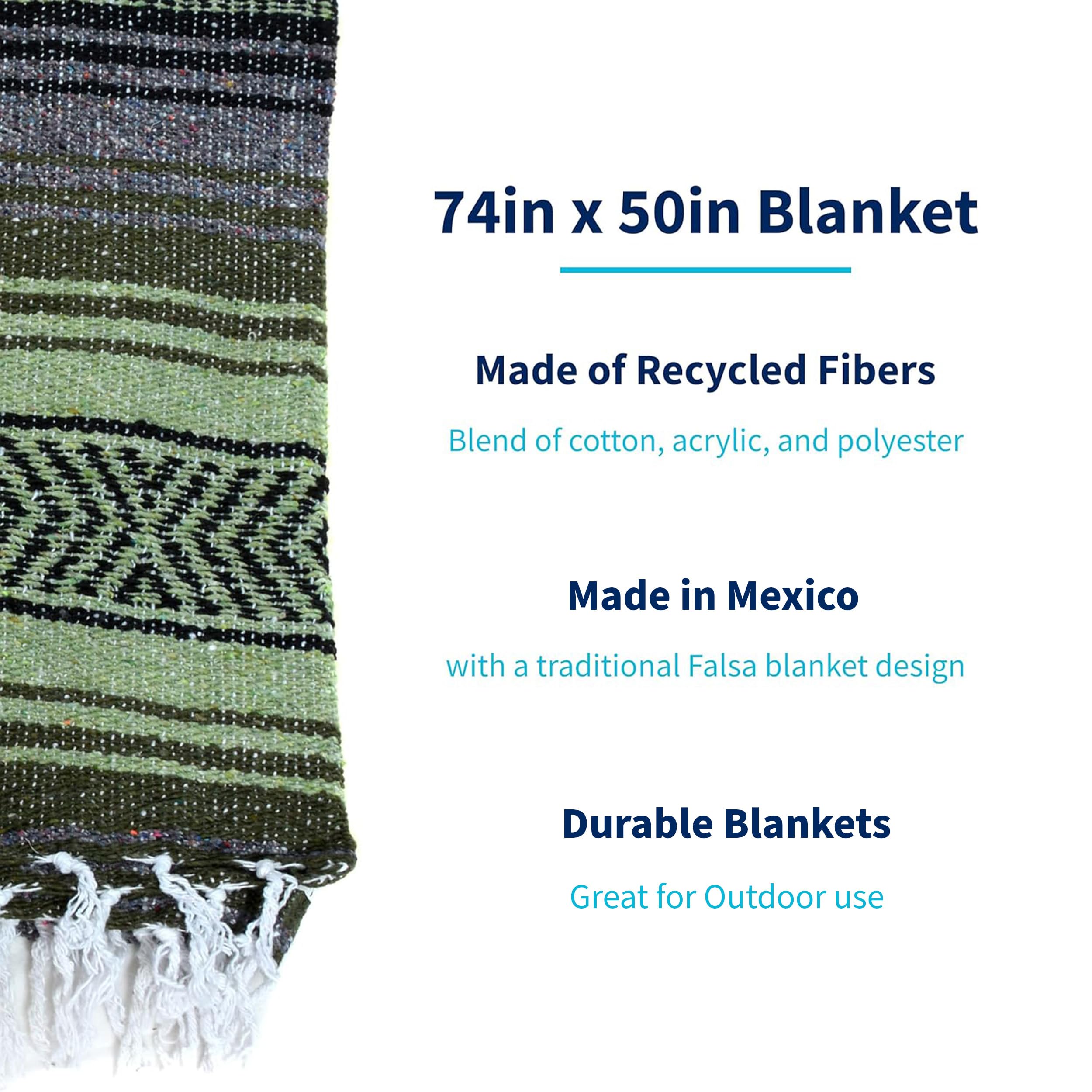La Montana Mexican Blankets And Throws, 10 Pack, 74X50 - Made In Mexico, Lightweight Yoga Blanket For Schools, Studios, Outdoors