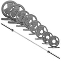 Signature Fitness 2-Inch Cast Iron Barbell Set, Including 170 LBS Weight Plates and 6FT Barbell Set, Multiple Packages