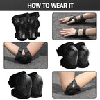 Kids Protective Gear Set Wemfg Knee Pads For Kids 7-13 Years Toddler Knee And Elbow Pads With Wrist Guards 3 In 1 For Skating Cy