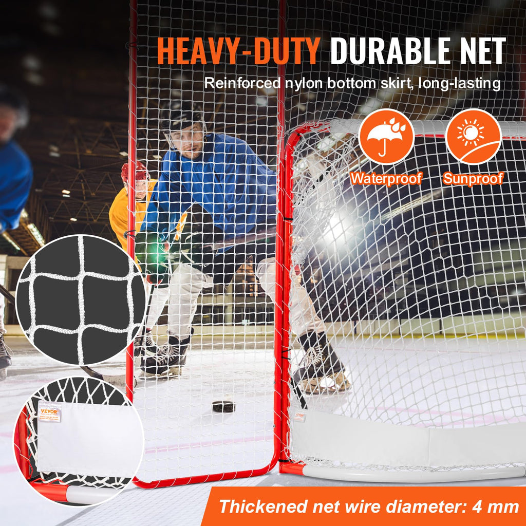 Vevor Hockey Goal With Backstop And Targets Street Outdoor Steel Hockey Net 72''