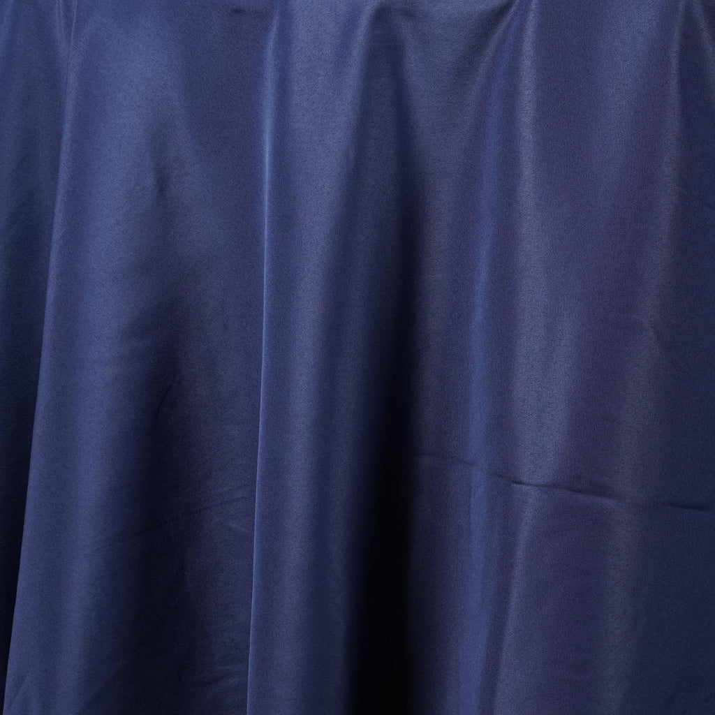 Tableclothsfactory 90 Inch Navy Blue Round Tablecloth - Linens Polyester Table Cloth, Stain And Wrinkle Resistant Washable Table