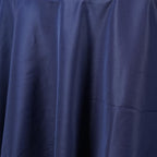 Tableclothsfactory 90 Inch Navy Blue Round Tablecloth - Linens Polyester Table Cloth, Stain And Wrinkle Resistant Washable Table