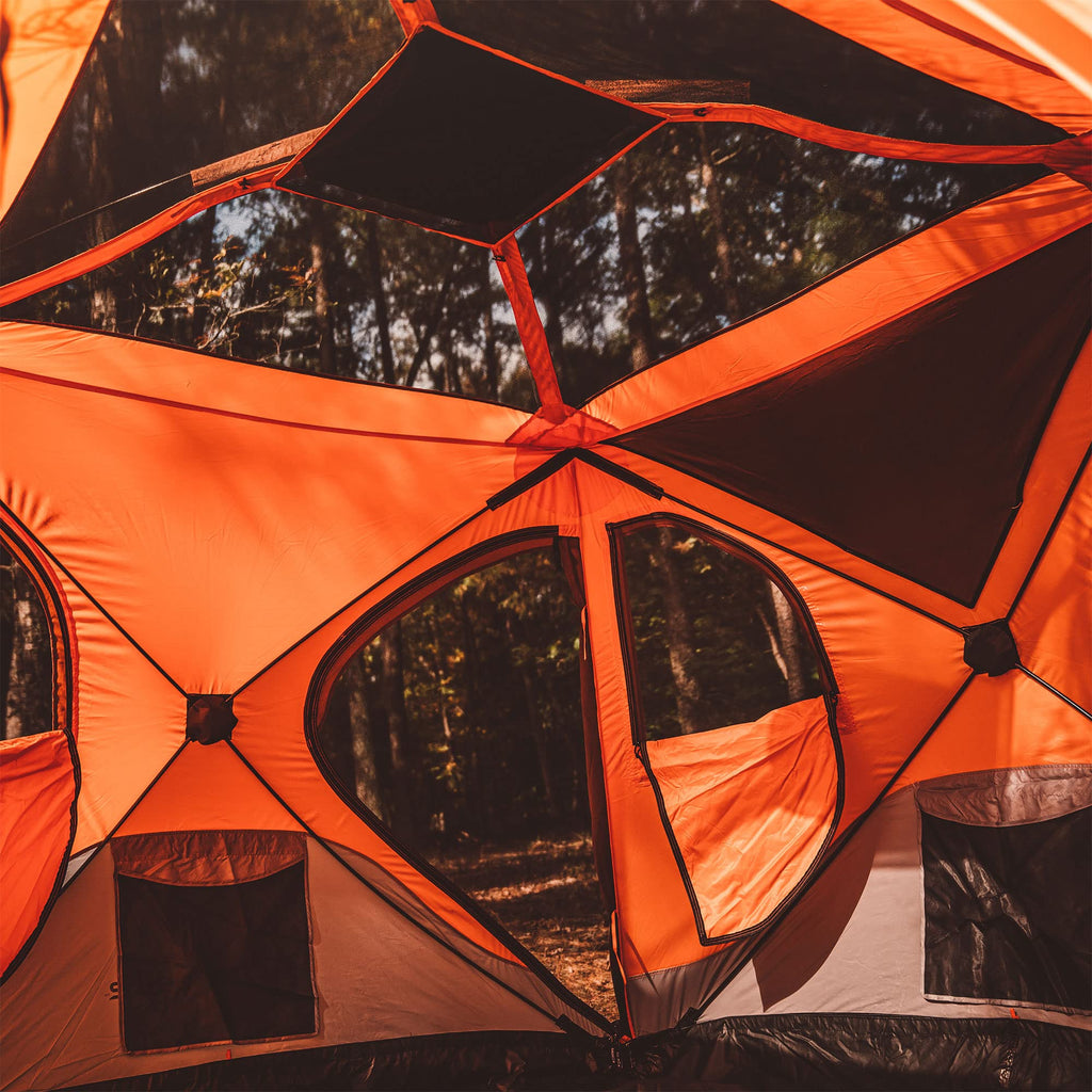 Gazelle T4 Waterproof 4 Person Portable Polyester Outdoor Pop Up Camping Or Beach Tent With Removable Floor, Mesh Screens, And R