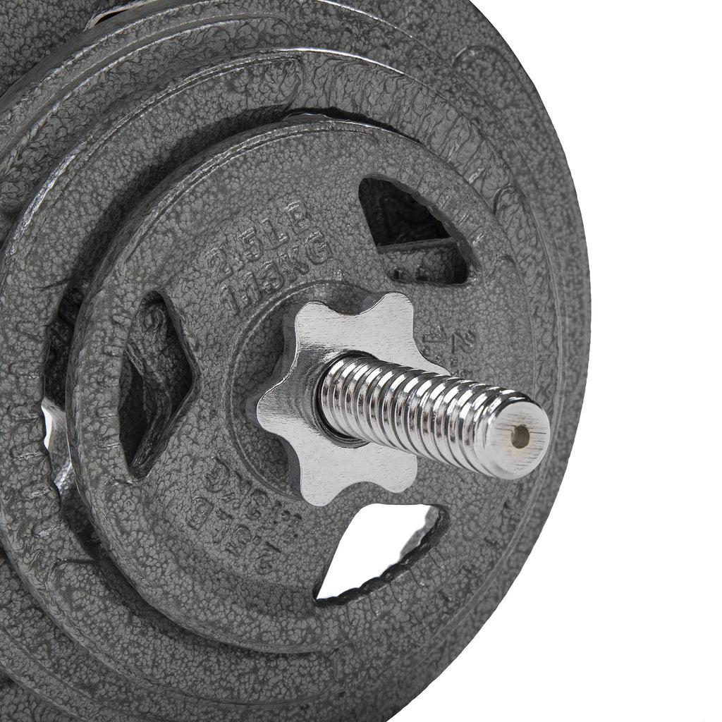Signature Fitness 5Ft Stardard Barbell With Star Locks, Chrome