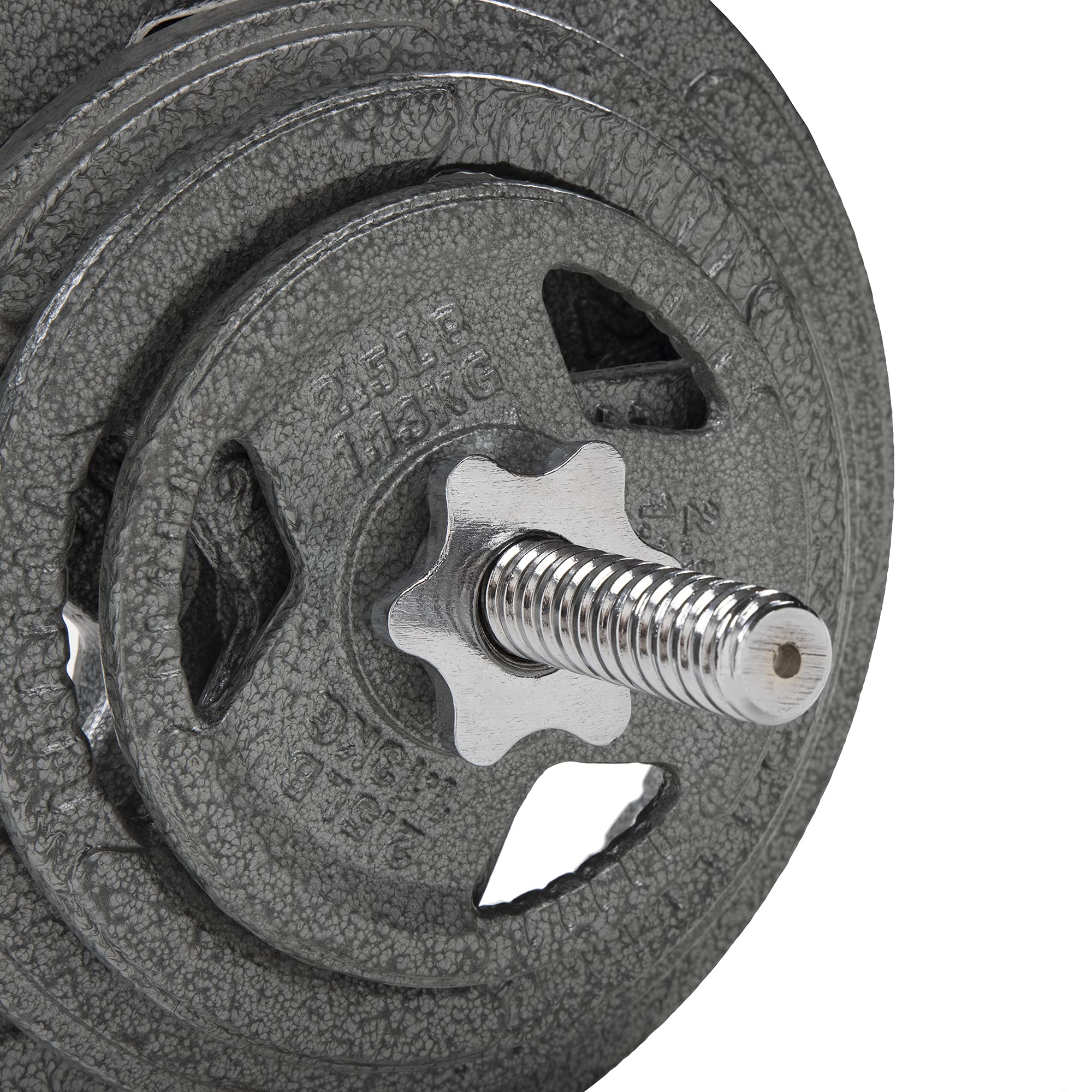 Signature Fitness 5Ft Stardard Barbell With Star Locks, Chrome