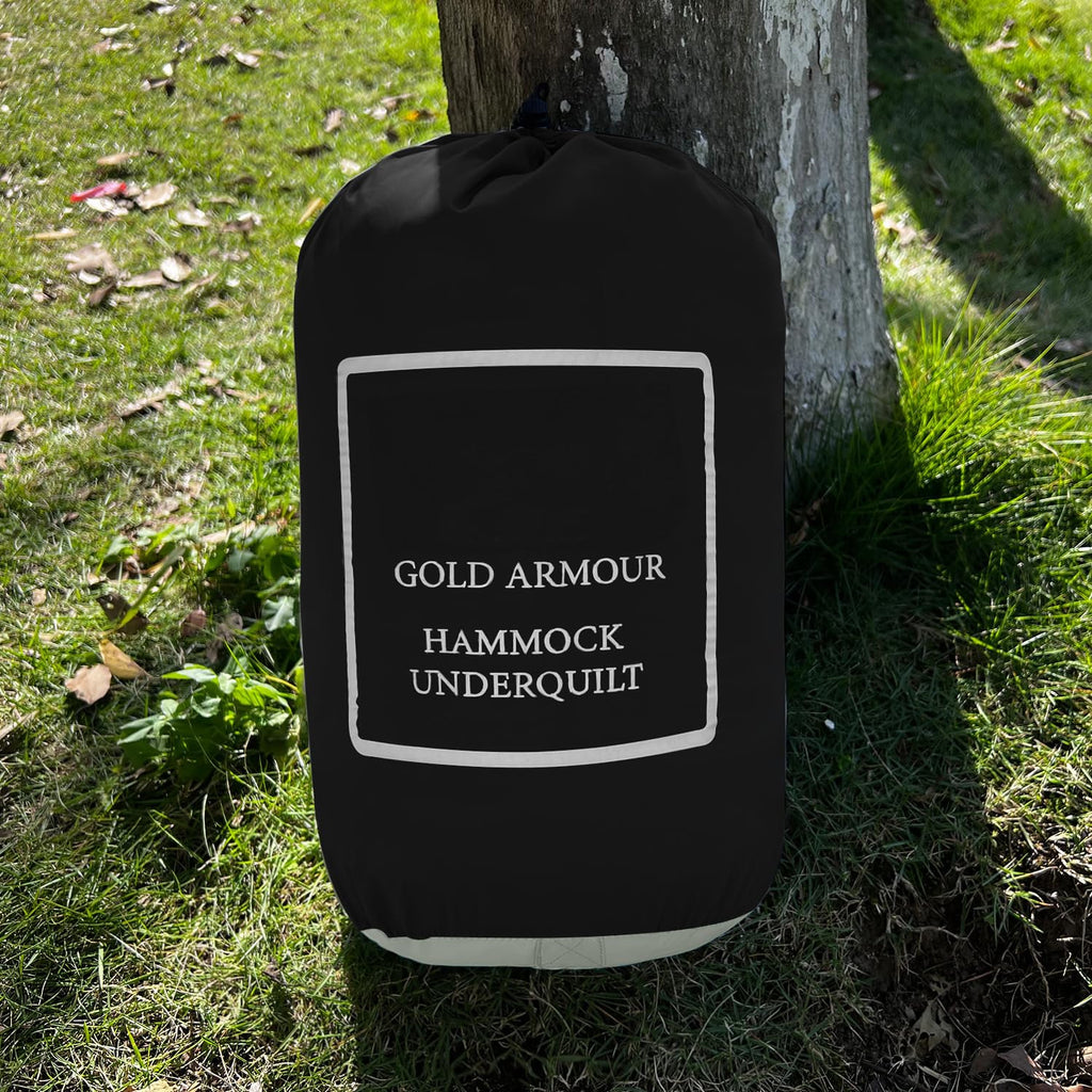 Gold Armour Hammock Underquilt For Single Hammocks And Double Hammocks, Insulated Warm Underquilt - Essential Camping Equipment