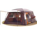 Ktt Large Family Cabin Tent 10-12 Person,2 Rooms,3 Storage Pockets,2 Bay-Windows 3 Doors And 3 Windows With Mesh,Straight Wall,W
