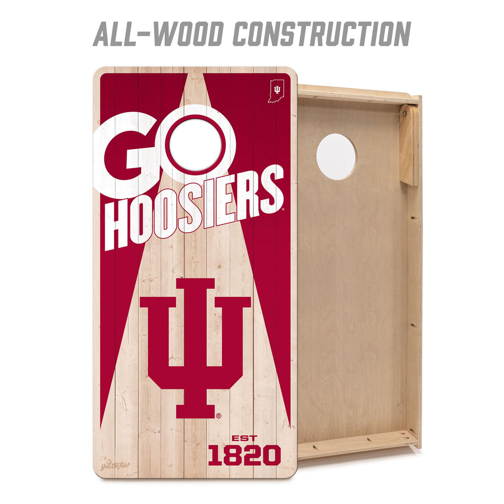 YouTheFan NCAA Indiana Hoosiers 2 x 4 Professional Wood Cornhole Game with Logo Bags