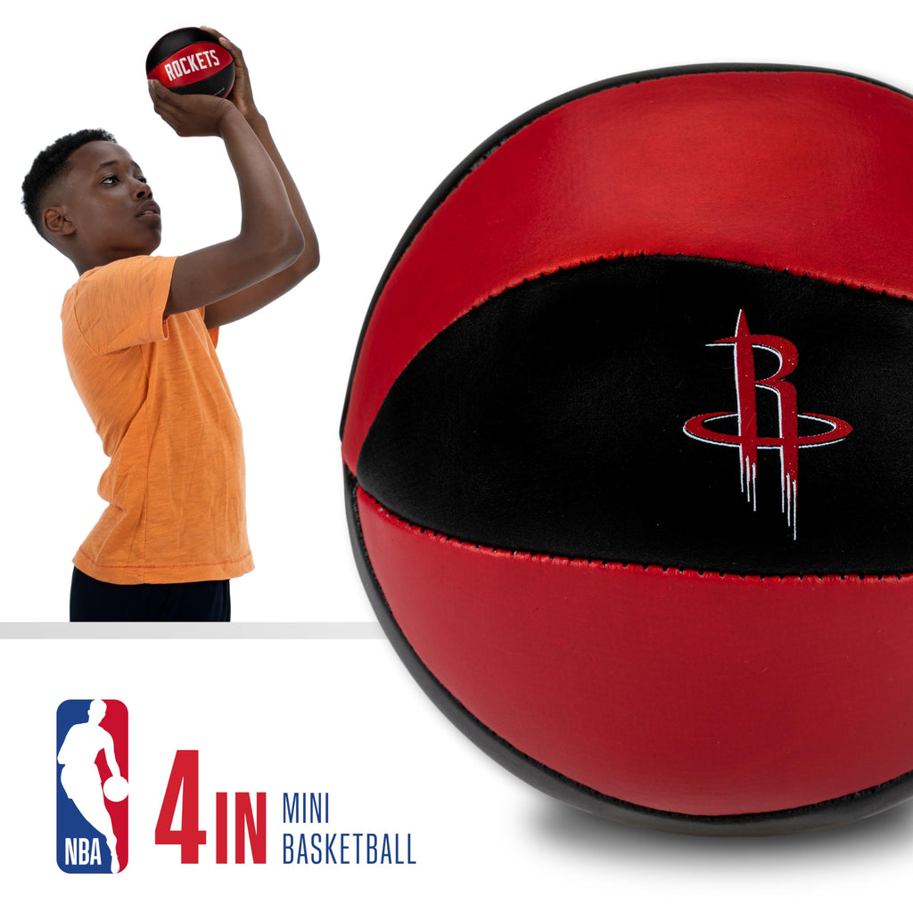 Franklin Sports Nba Houston Rockets Toy Basketballs - 2 Pack Of Kids Soft Mini Basketballs For Over The Door + Indoor Hoops - Nb