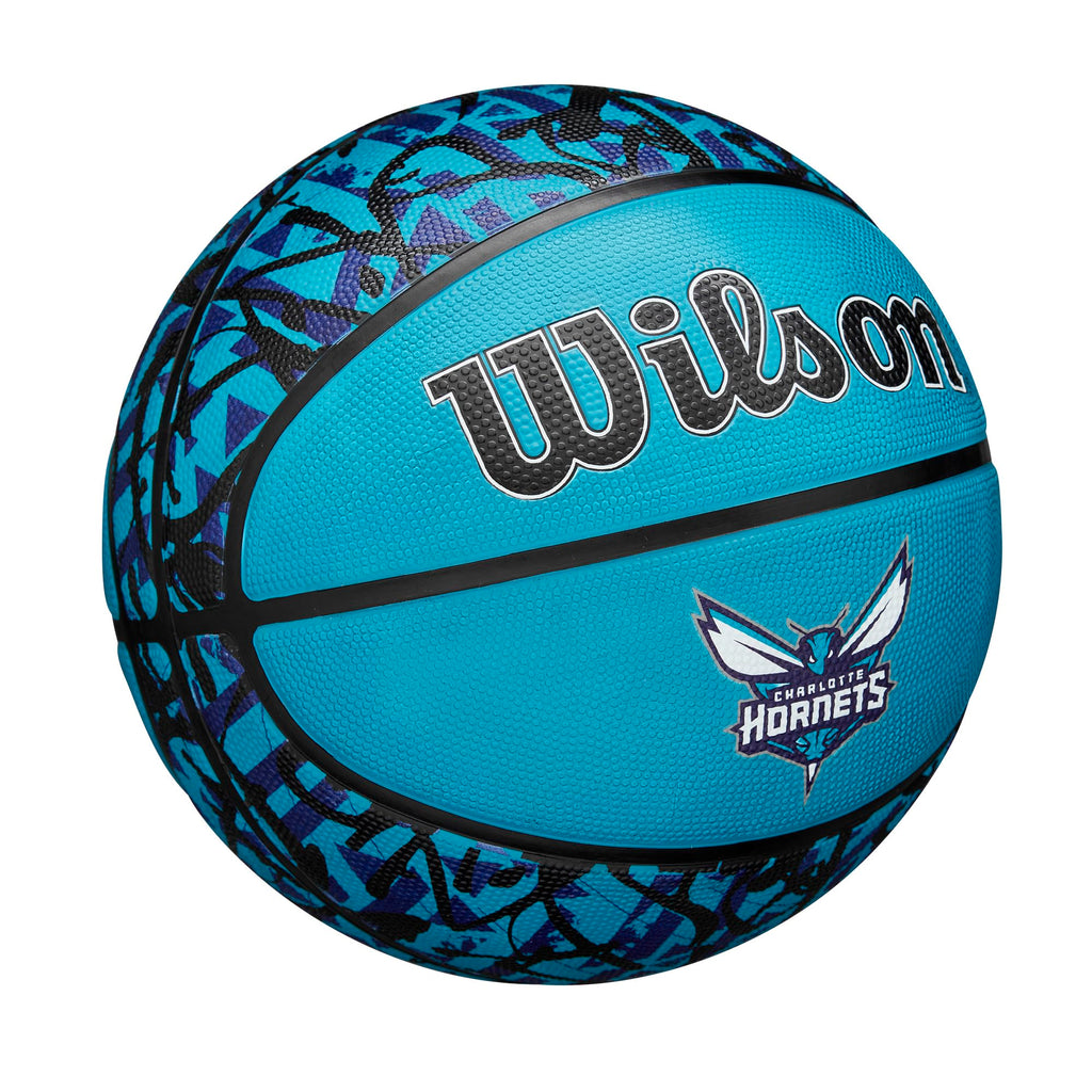 Wilson Nba Team Graffiti Basketball - Charlotte Hornets, Size 7-29.5''