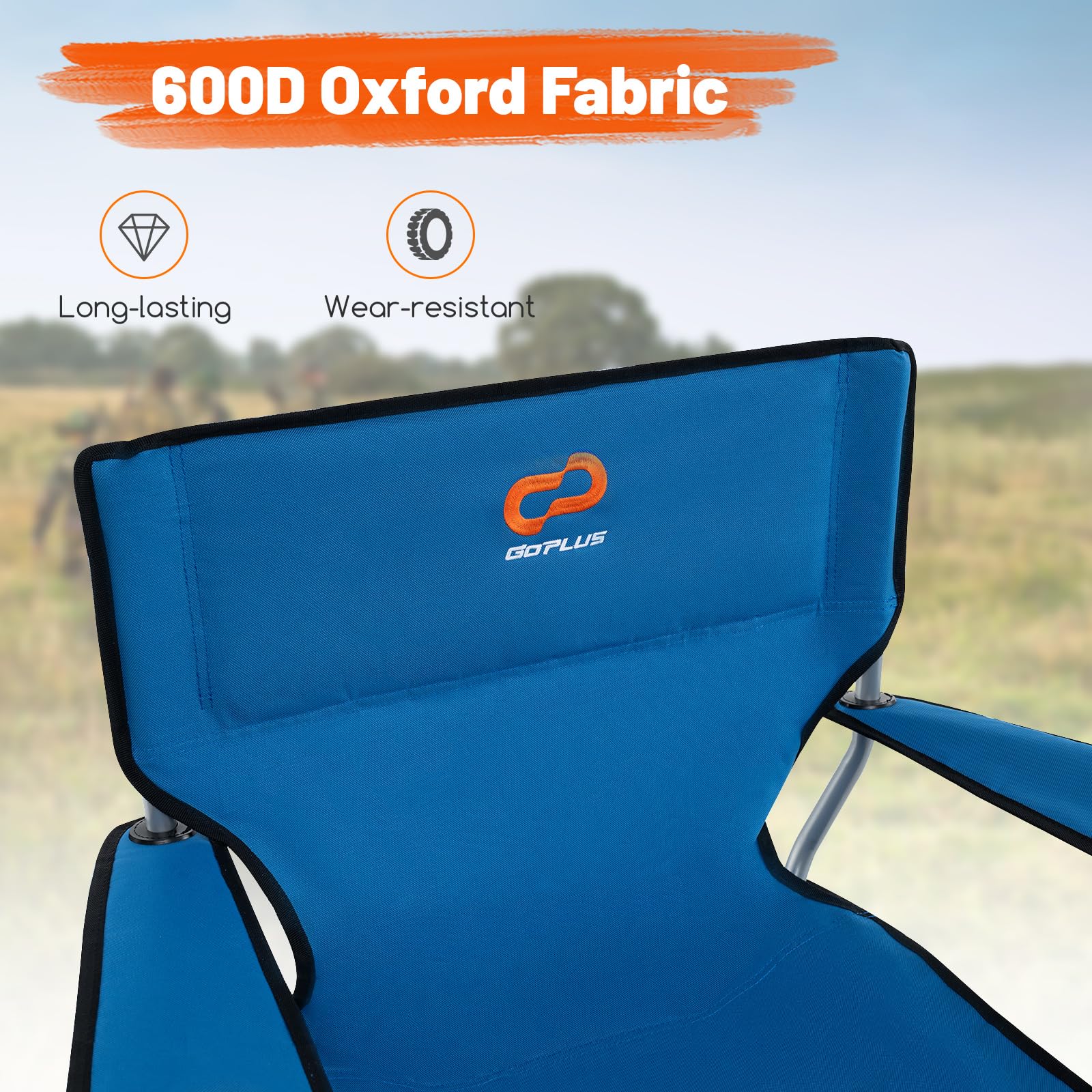Goplus Swivel Camping Chair, Portable Lawn Chair For Adults W/Cup Holder & Carrying Bag, Folding 360-Degree Free Rotation Chair
