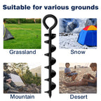 Eurmax Usa Canopy Tent Stakes Dog Tie Out Stakes Corkscrew Shape Steel Trampoline Stakes With Iron Rod Installation Tool & 4 Win