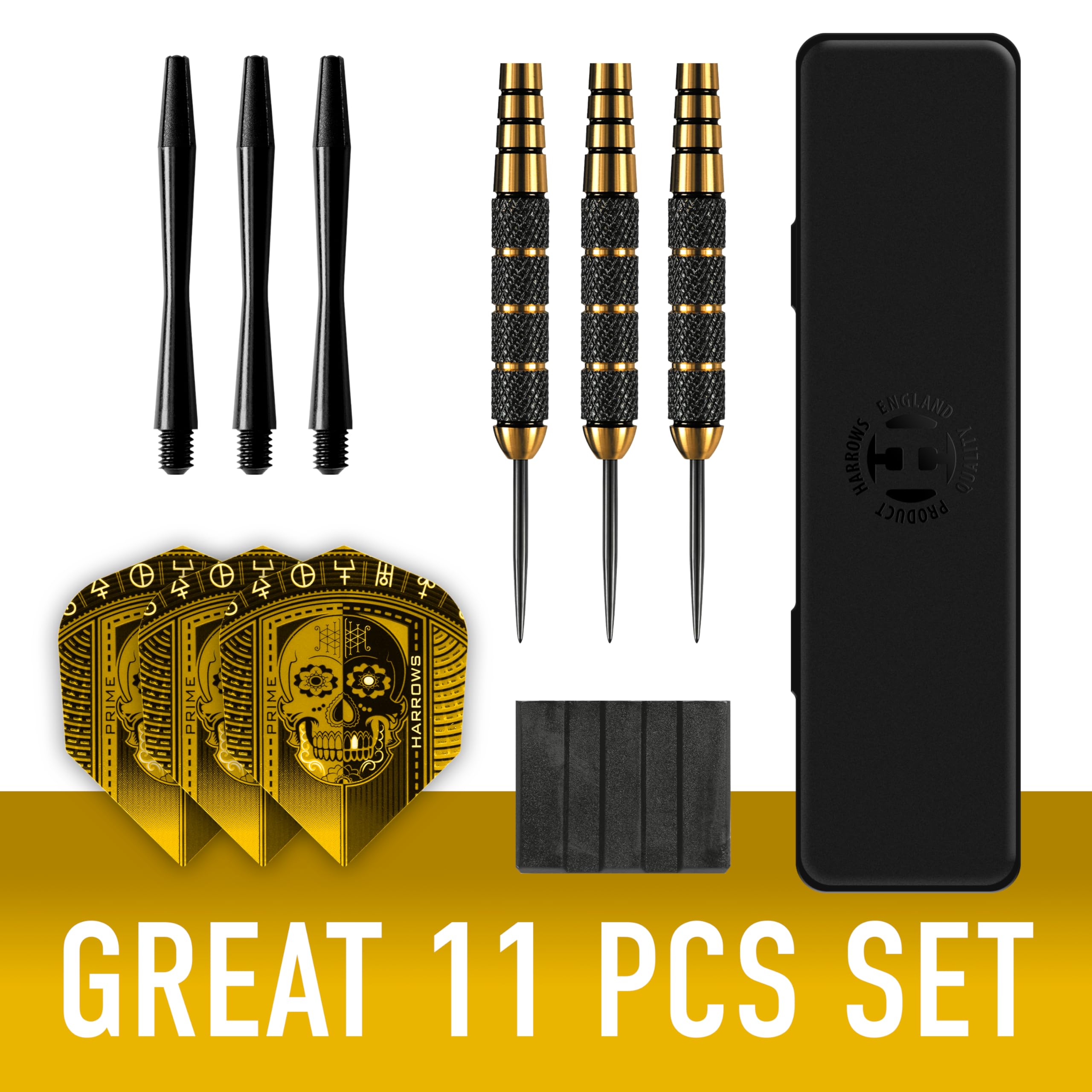 Harrows Mens Vodoo Brass Darts Steel Tip, Yellow/Black, 23G
