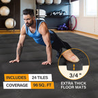 Zeny Puzzle Exercise Mat Gym Flooring Mat Interlocking Foam Mat 24 Tiles 3/4'' Extra Thick Floor Mats Exercise Equipment Mat Bab