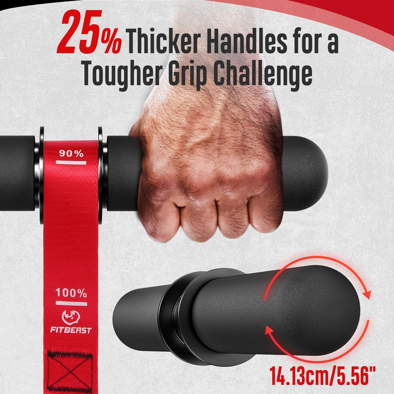 FitBeast Forearm Strengthener & Forearm Exerciser, Wrist Roller with Thicker Handle, Forearm Strength Trainer with Adjustable St