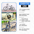 Dockslocks Bike Cable Lock Set With Key Lock, Mounting Bracket, Portable And Compact Anti-Theft Security For Bikes, Scooters And