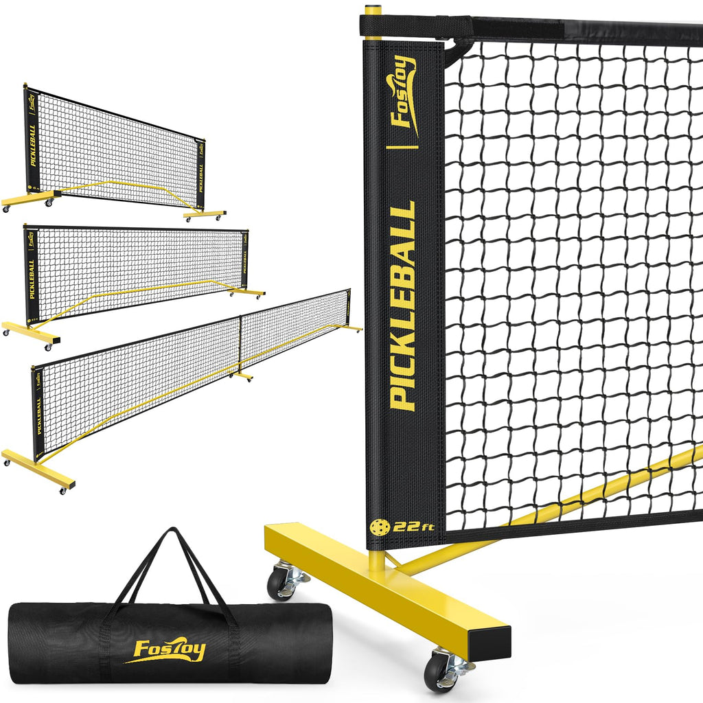 Pickleball Set With Net, Portable 3-In-1 Pickle Ball Net With Wheels, 6Ft/11Ft/22Ft Pickleball Net With Carry Bag, Designed For
