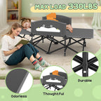 Slendor Toddle Cot, Toddler Portable Bed W/Cartoon Handrail, Blanket (5Ft X 4Ft), Folding Toddler Cots For Camping, Travel Bed,