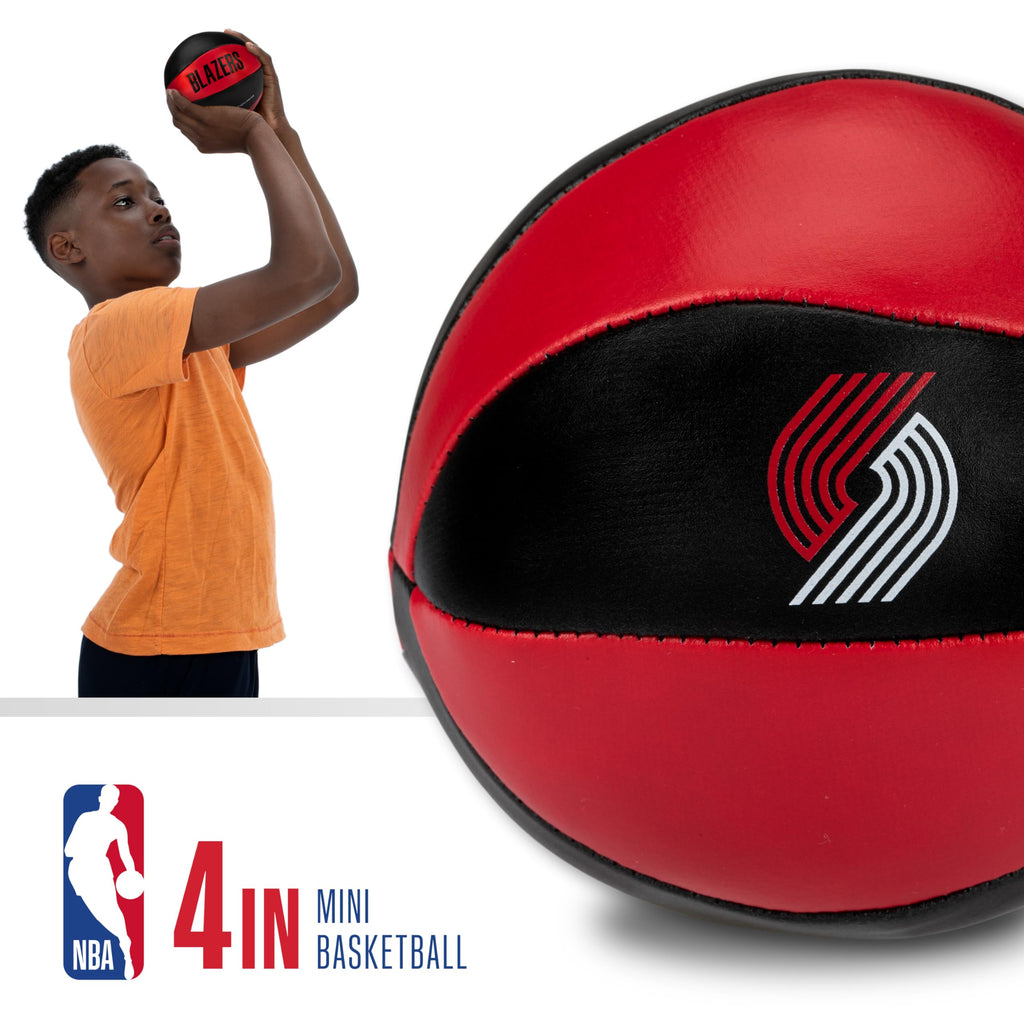 Franklin Sports Nba Portland Trail Blazers Toy Basketballs - 2 Pack Of Kids Soft Mini Basketballs For Over The Door + Indoor Hoo