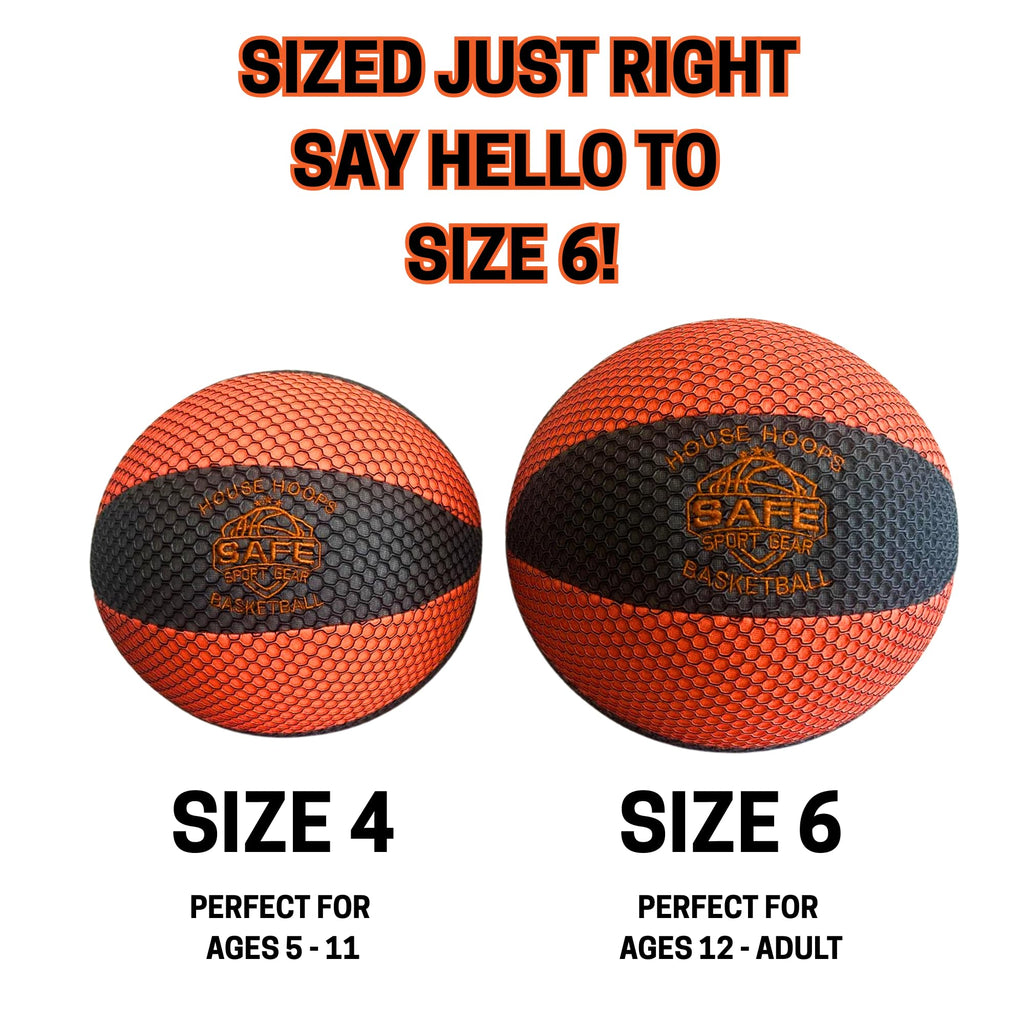 Safe Sport Gear The House Basketball - HouseHoops Soft Basketball - Realistic Texture and Bounce - Will Not Scuff or Scratch Flo