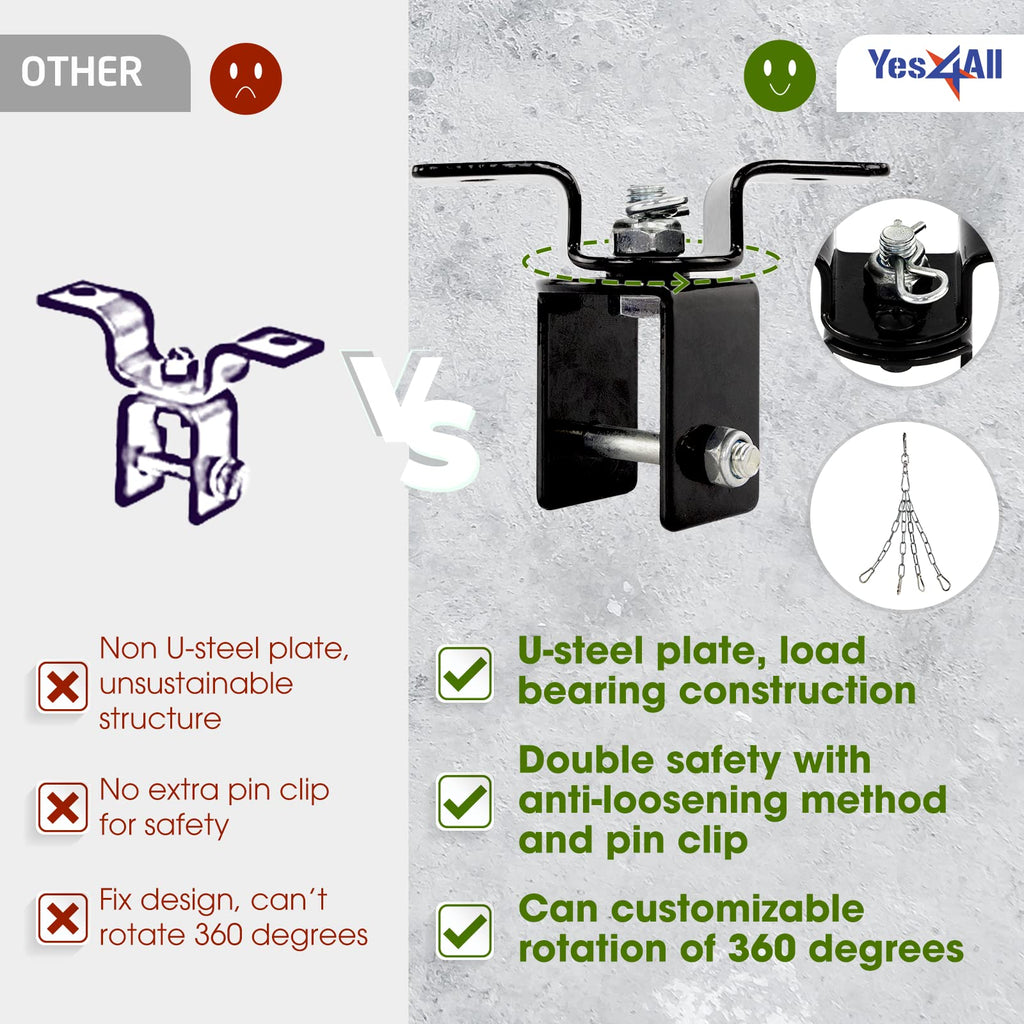 Yes4All, Heavy Duty Swing Hanger For Punching Bag - Heavy Bag Hanger - Bag Chain For Boxing Stand - Indoor Outdoor Playground Ha