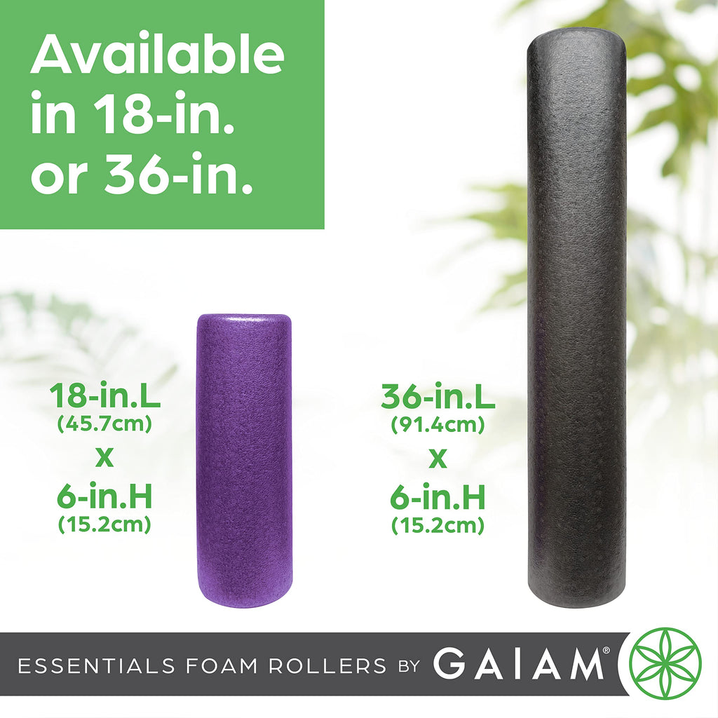Gaiam Essentials Foam Roller, High Density, 36 Inch, Black