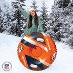 Bigmouth Denver Broncos Nfl Fan Gear Outdoor Toys, Officially Licensed - Inflatble Snow Tube With Handles
