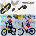 Royalbaby Ez Toddlers Kids Bike, 14 Inch Wheel Bicycle With Quick Release Crank For Beginners Boys Girls Ages 3-5 Years, Easy Le