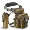 Jueachy Drop Leg Bag For Men Tactical Metal Detecting Thigh Pack With Water Bottle Pouch Tan