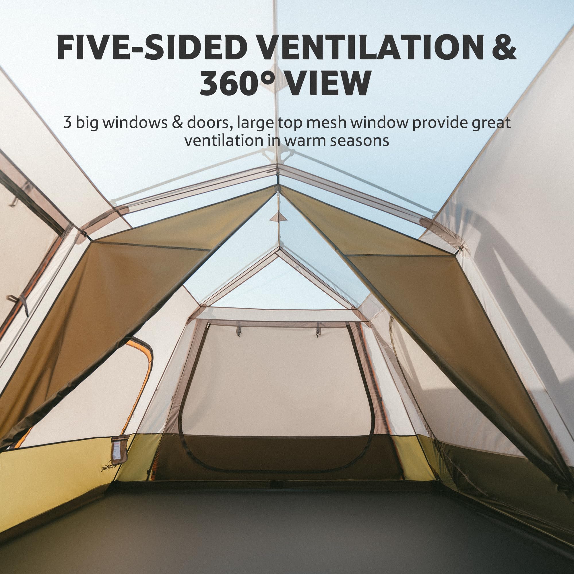 Naturehike Cape 4/6/8 Person Camping Tent, 60S Easy Setup Instant Tent Pop Up Tent, Waterproof Large Tall 6/8 Person Tents For C