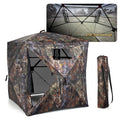 Arrowhead Outdoor 270 Vision 4.8x4.8 Ft Pop-up 2-3 Person See-Through Hunting Stealth Deer Blind Shelter w/Magnetic Door, Slidin