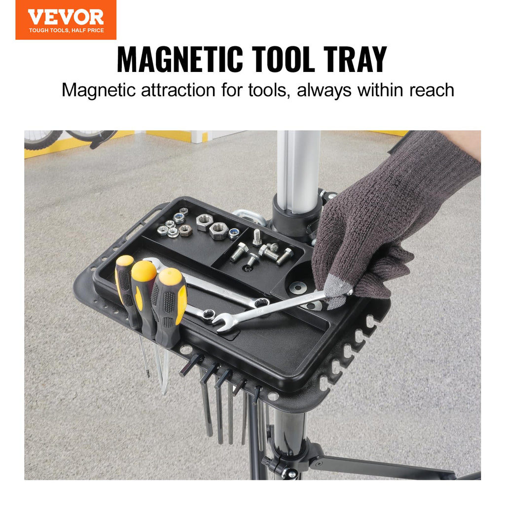 Vevor Bike Repair Stand, 66 Lbs Heavy-Duty Aluminum Bicycle Repair Stand, Adjustable Height Bike Maintenance Workstand With Magn