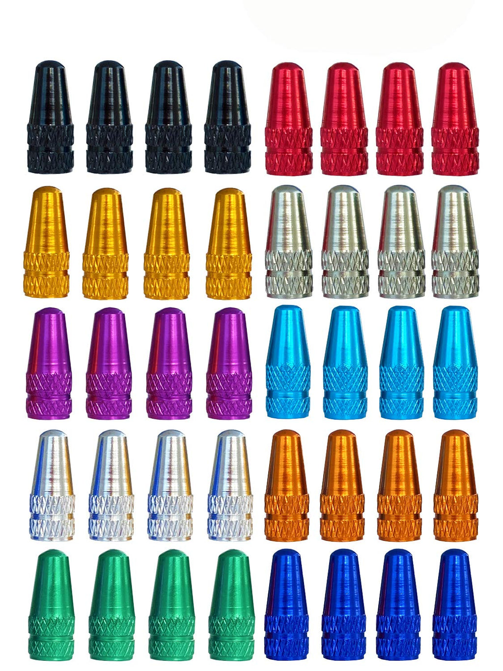 Winorda 40 Pieces 10 Colors Bike Tire Valve Stem Caps Aluminum French Bicycle Air Tire Caps Bike Valve Caps Presta Valve Caps Al
