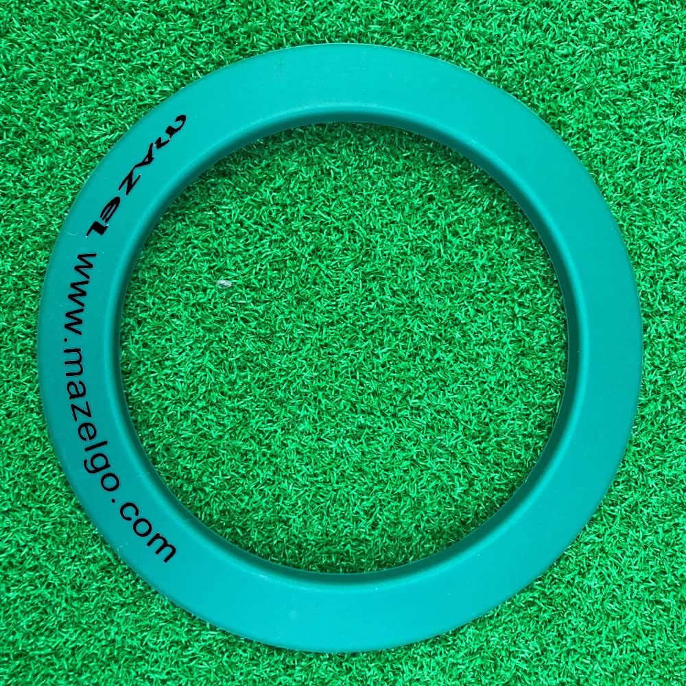 MAZEL Putting Cup/Ring - All-Direction Golf Practice Hole Trainer (Green Rubber Ring)