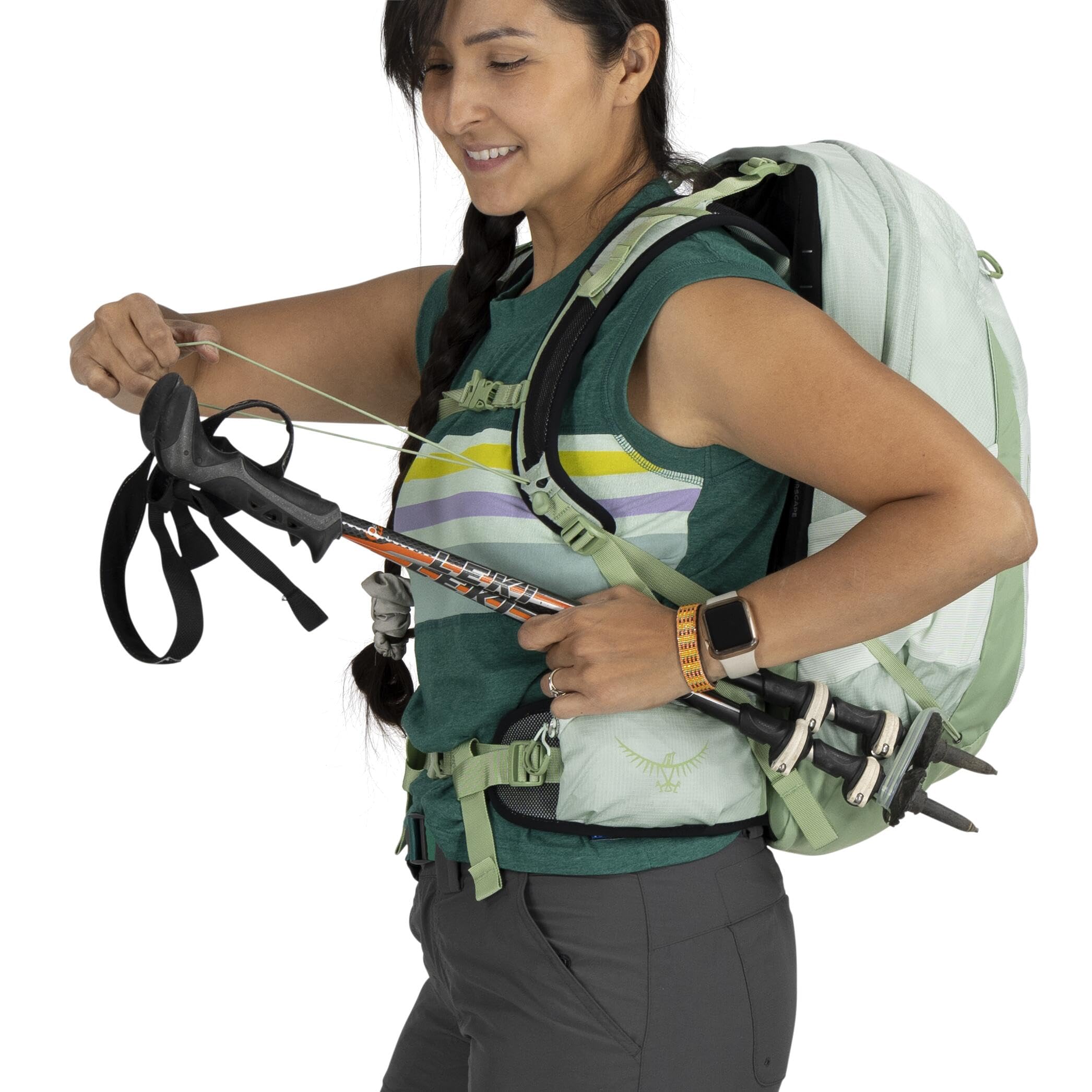 Osprey Tempest 22L Womens Lightweight Hiking Backpack - Small Daypack for Travel & Camping, Frosty Mint Green/Botanica