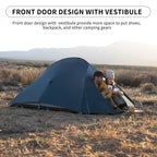 Naturehike Cloud Up 2 Person Tent Lightweight Backpacking Tent With Footprint - 3 Season Free Standing Camping Hiking Two Person