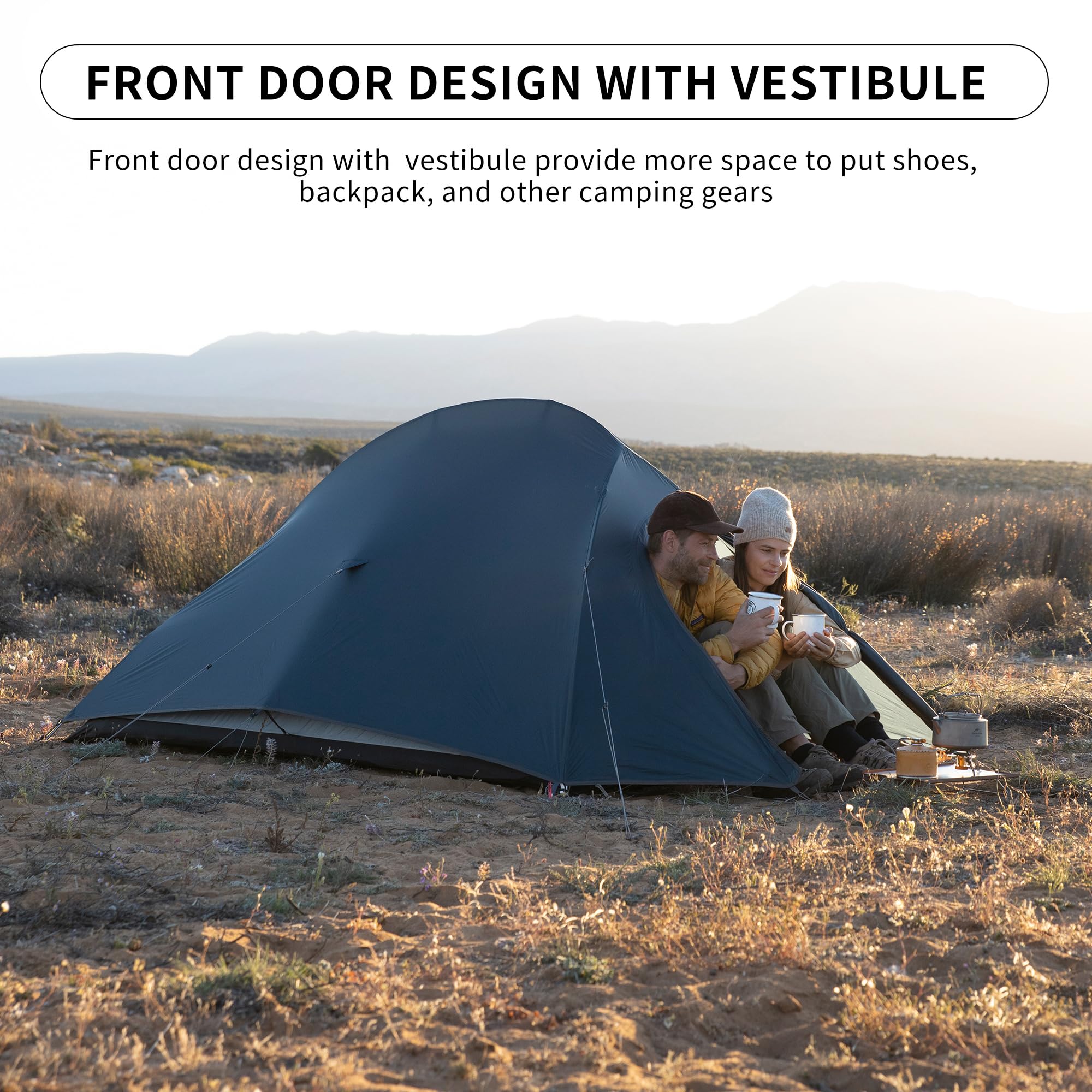 Naturehike Cloud Up 2 Person Tent Lightweight Backpacking Tent With Footprint - 3 Season Free Standing Camping Hiking Two Person
