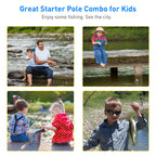 2Pack Kids Fishing Pole Kit, 59'' Telescopic Rod And Reel Beginner Combo With Spincast Reel,Tackle Box, Carrier Bag,Fishing Gear