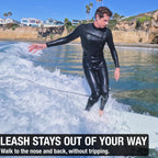 Ho Stevie! Surfboard Calf Leash For Longboards - Strong, Light, Tangle-Free, Comfortable Leg Cuff With Key Pocket - 9/10/11 Feet