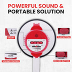 Pyle Megaphone Speaker Pa Bullhorn - With Built-In Siren 30 Watt Voice Recorder & 800 Yard Range - Ideal For Football, Soccer, B
