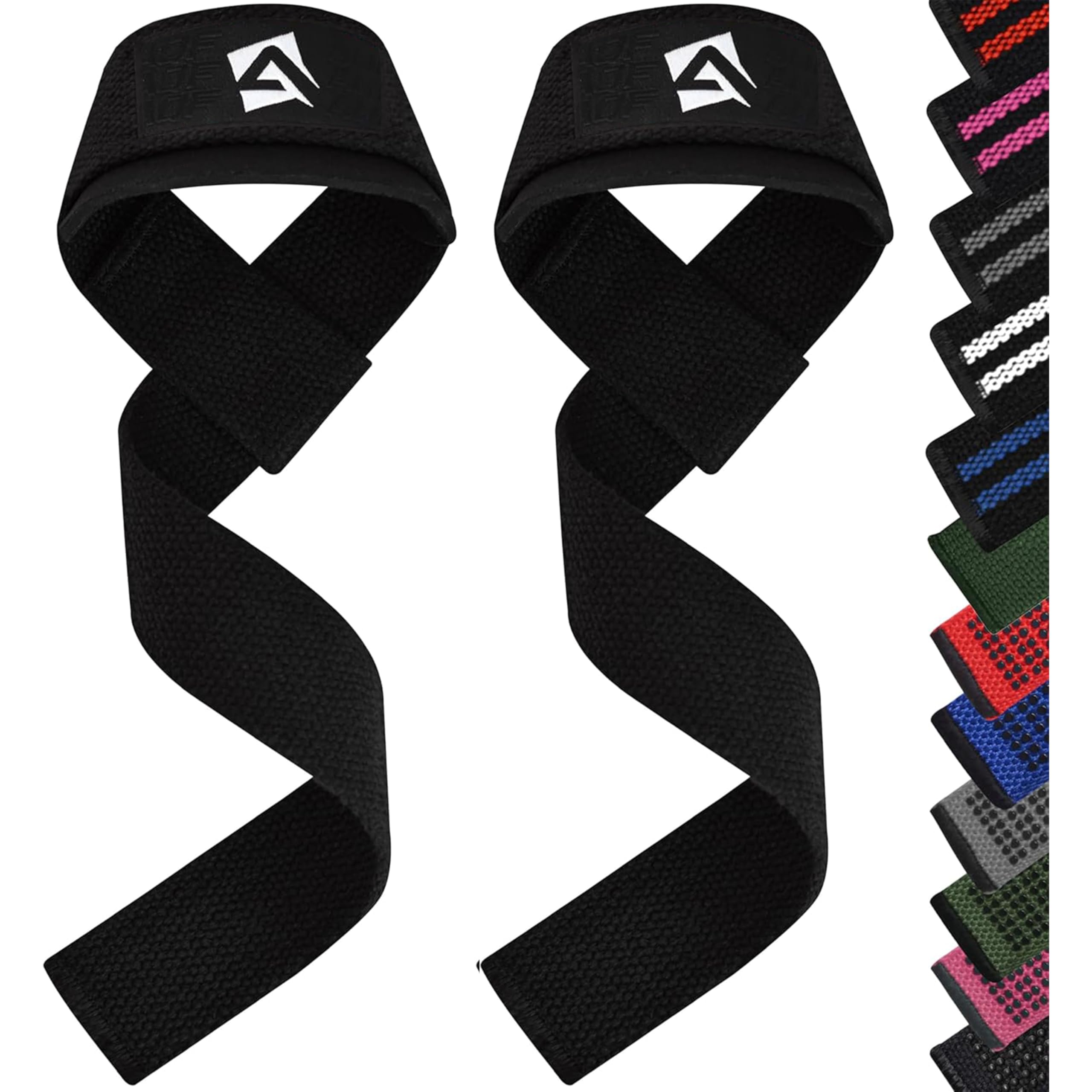 AQF Lifting Wrist Straps for Weightlifting, Powerlifting & Deadlifts - 23    Neoprene Padded Cotton Straps for Strength Training
