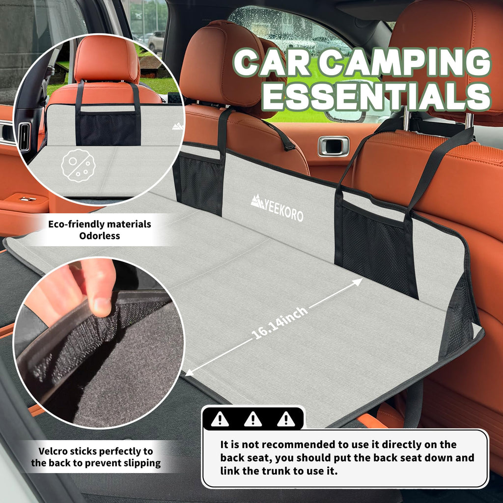 Yeekoro Car Rear Seat Mattress Extension Plate, Foldable Back Seat Extender, Portable Mattress For Sleeping, Increase Travel Tru